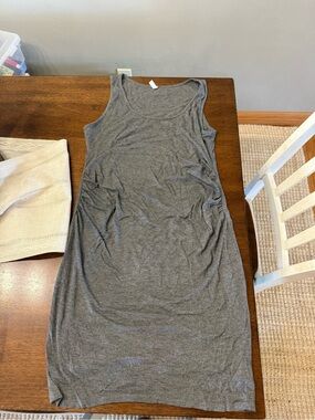 PinkBlush Sleeveless Gray Ribbed Tank Dress